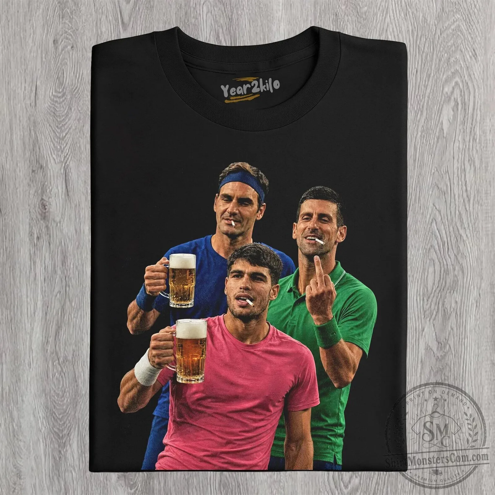 Carlos Alcaraz Roger Federer Novak Djokovic Tennis Legends T-Shirt 10 Carlos Alcaraz Roger Federer Novak Djokovic Tennis Legends T-Shirt