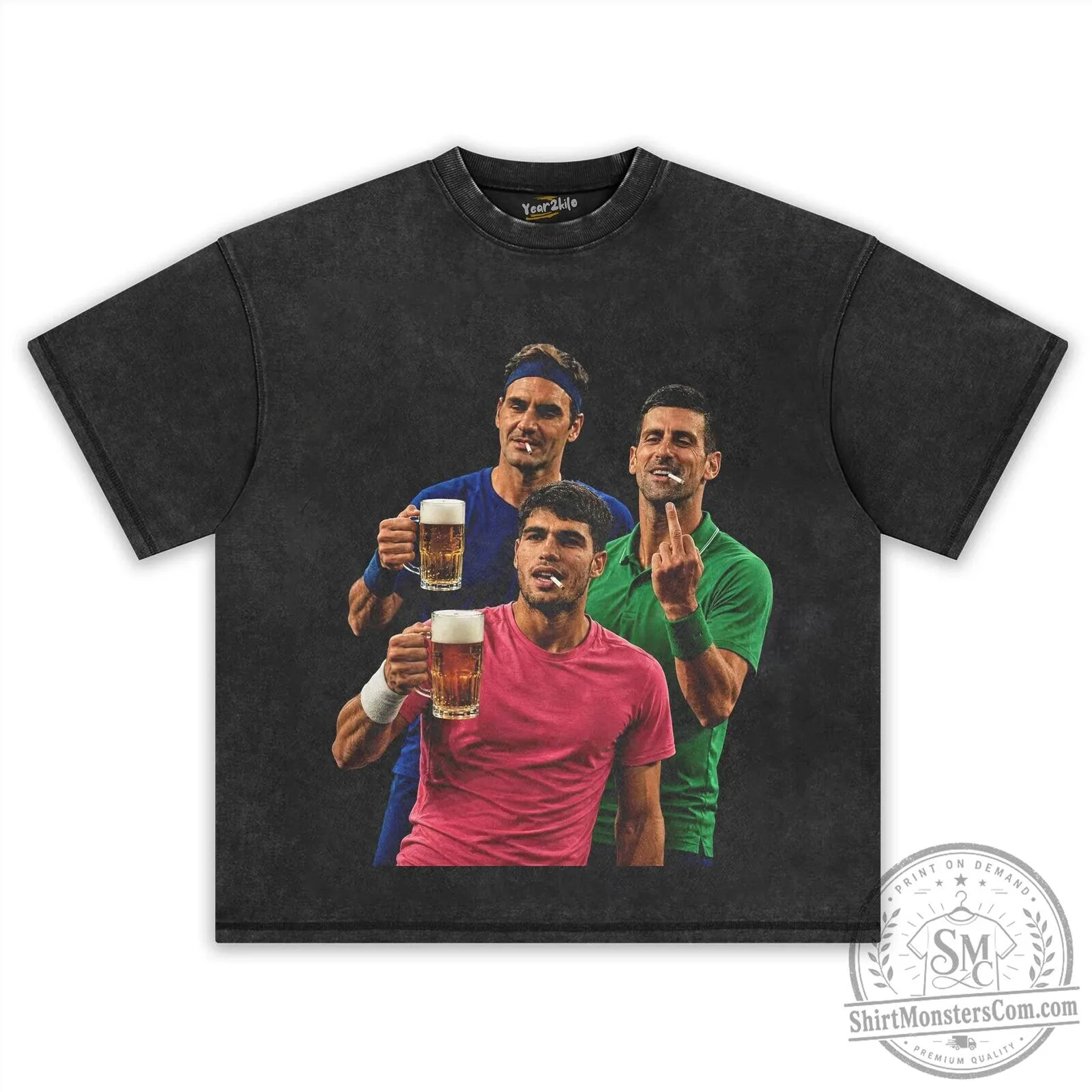 Carlos Alcaraz Roger Federer Novak Djokovic Tennis Legends T-Shirt 12 Carlos Alcaraz Roger Federer Novak Djokovic Tennis Legends T-Shirt