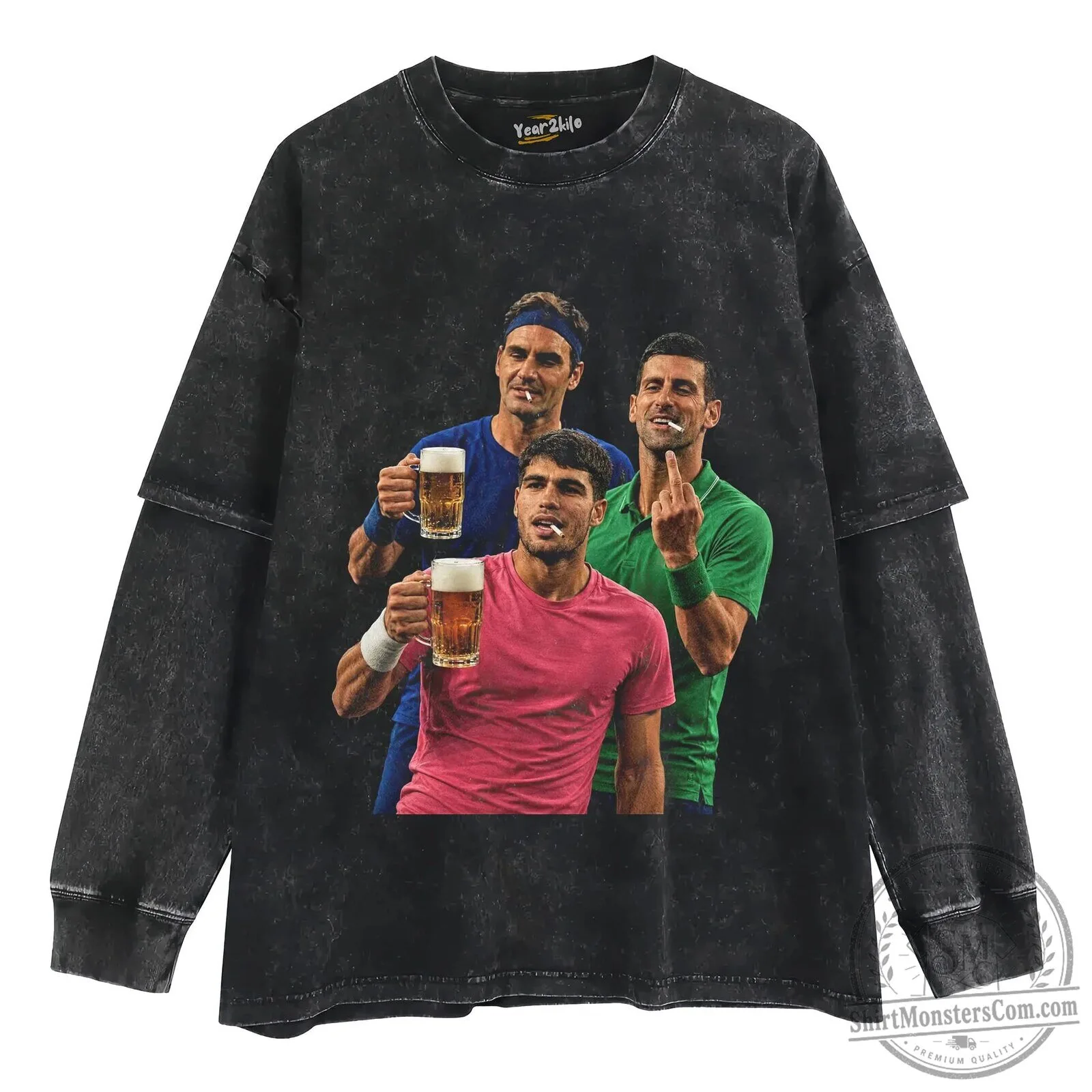 Carlos Alcaraz Roger Federer Novak Djokovic Tennis Legends T-Shirt 14 Carlos Alcaraz Roger Federer Novak Djokovic Tennis Legends T-Shirt