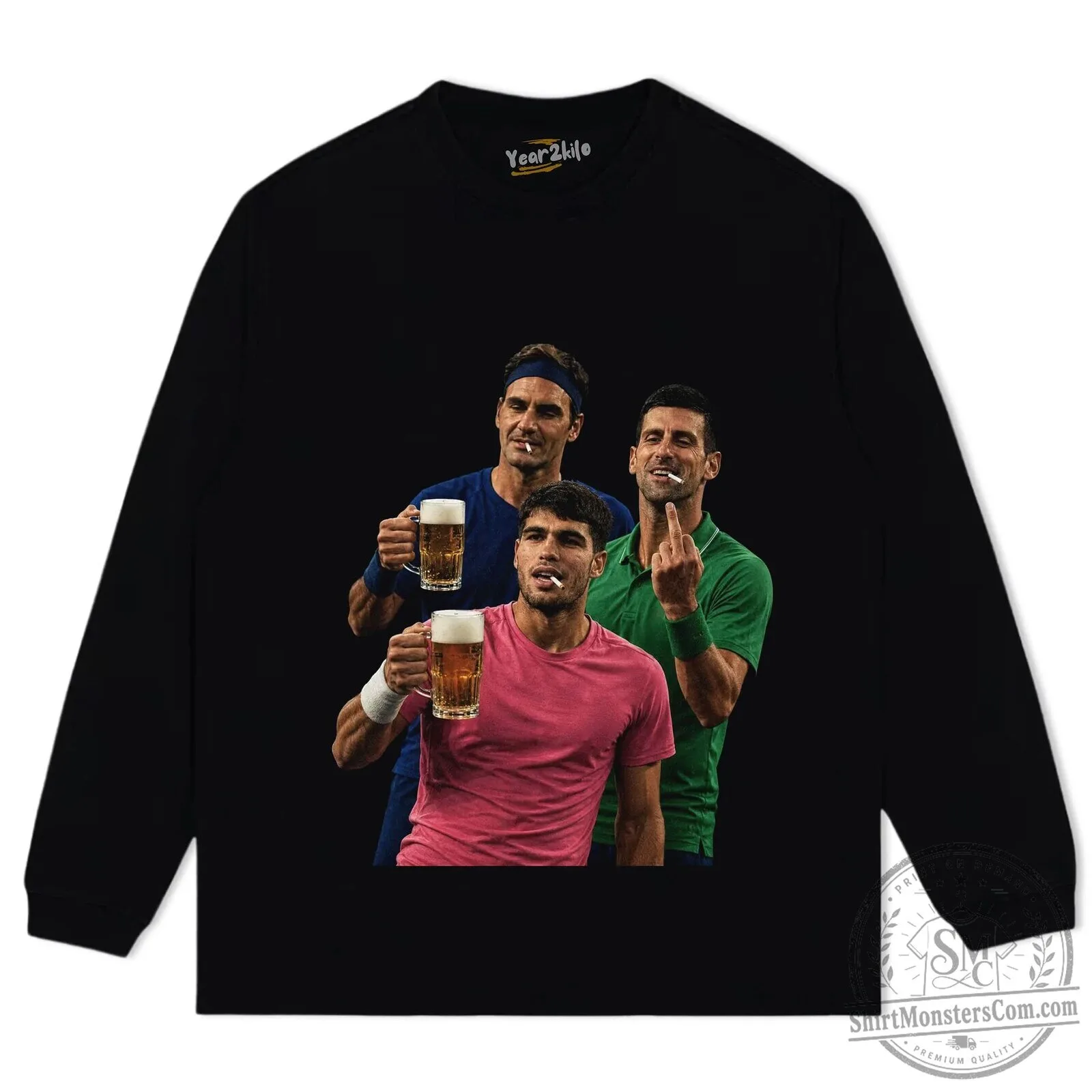 Carlos Alcaraz Roger Federer Novak Djokovic Tennis Legends T-Shirt 15 Carlos Alcaraz Roger Federer Novak Djokovic Tennis Legends T-Shirt