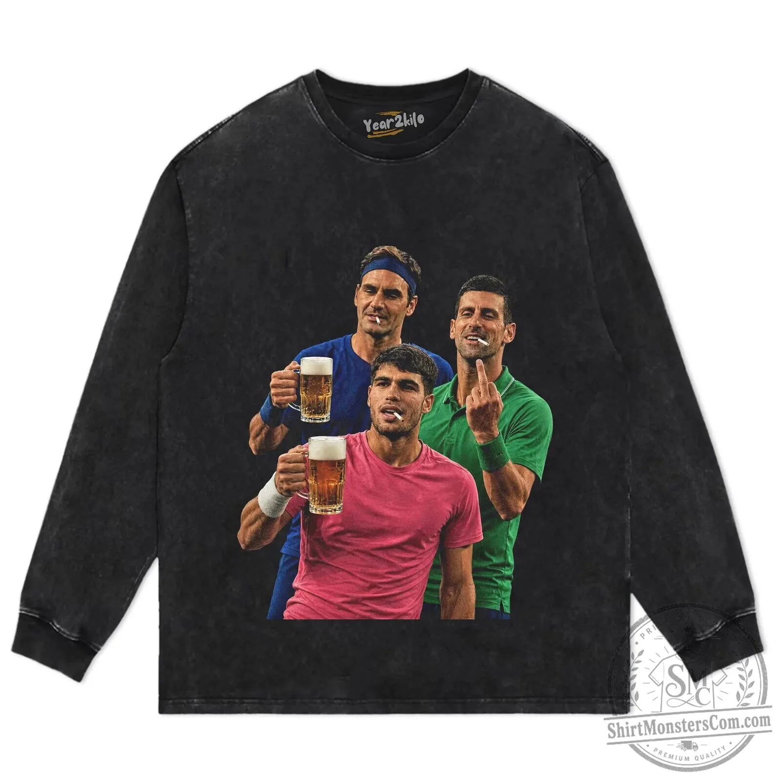 Carlos Alcaraz Roger Federer Novak Djokovic Tennis Legends T-Shirt 16 Carlos Alcaraz Roger Federer Novak Djokovic Tennis Legends T-Shirt