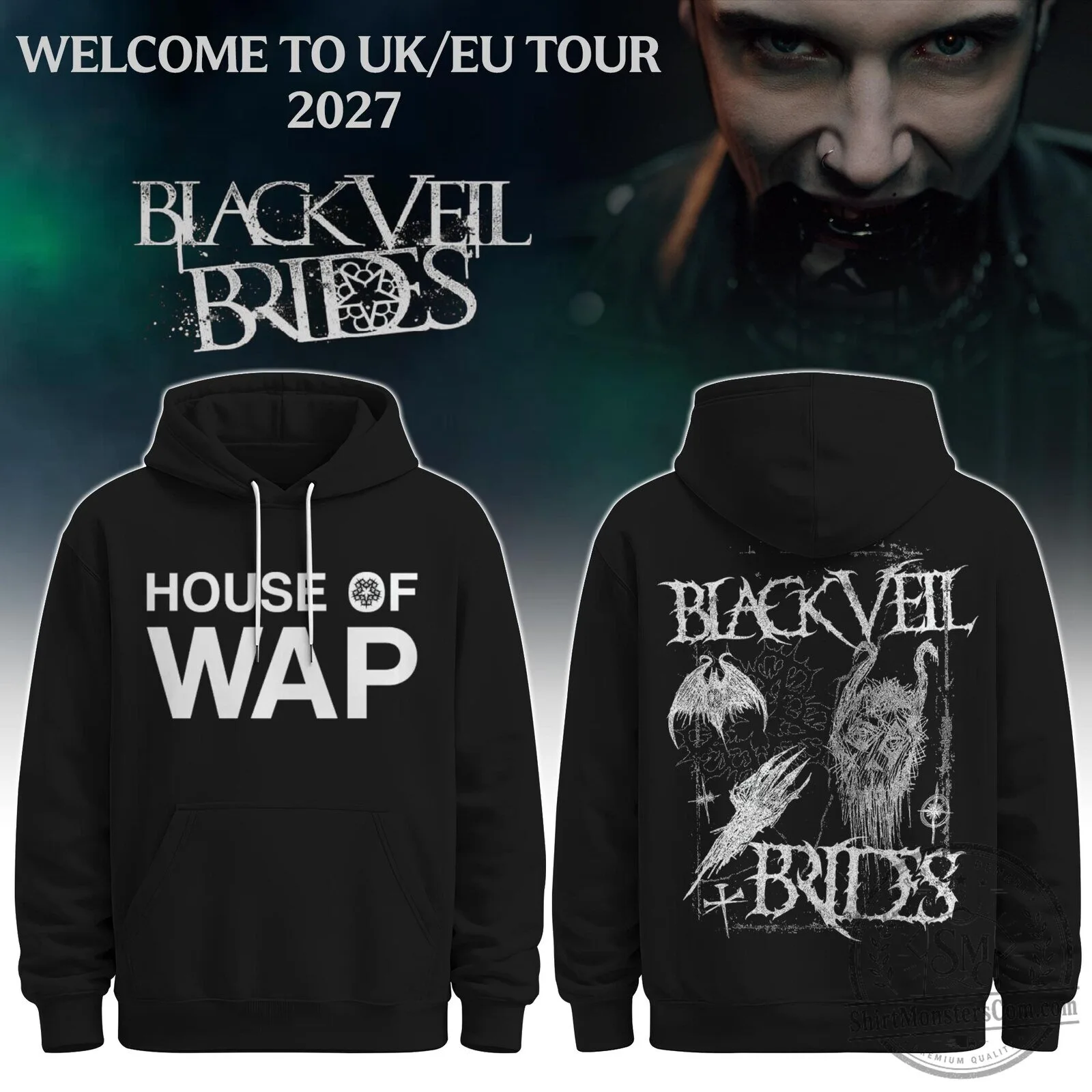 Black Veil Brides House of Wap Tour 2027 Band Logo Black Hoodie
