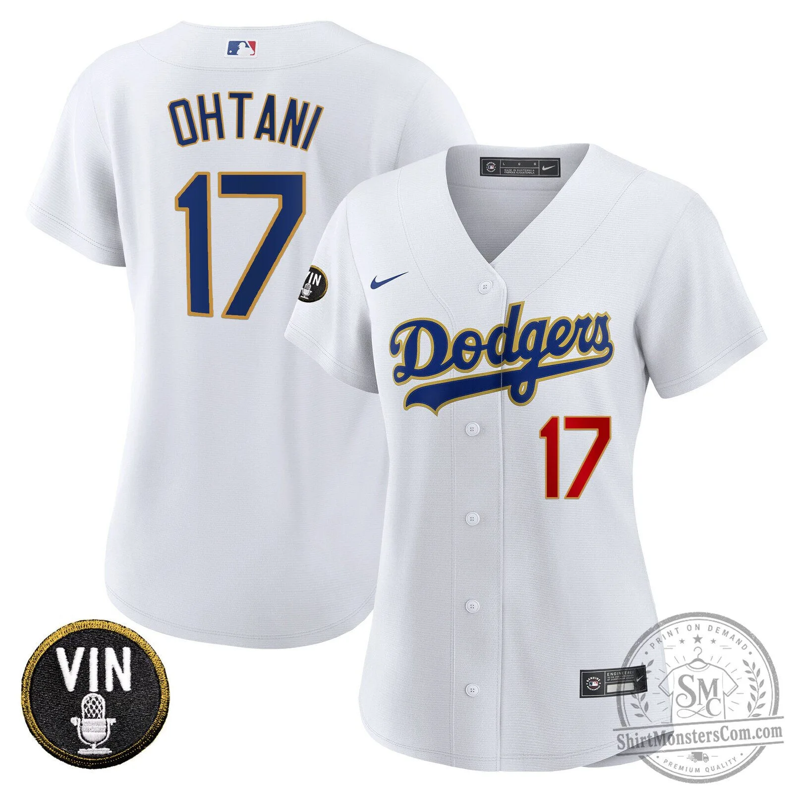 Los Angeles Dodgers Shohei Ohtani Baseball Jersey with Vin Scully Patch 60 Los Angeles Dodgers Shohei Ohtani Baseball Jersey with Vin Scully Patch